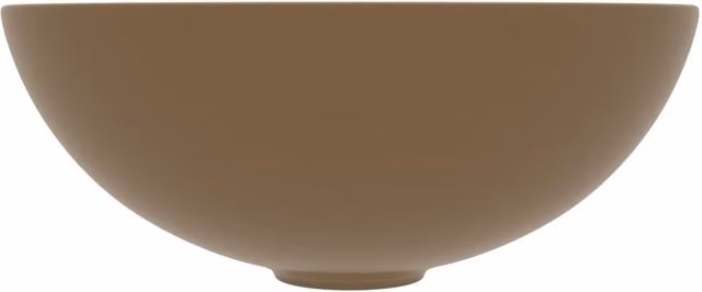 Berkfield Home Round Ceramic Countertop Bathroom Sink in Beige and Brown