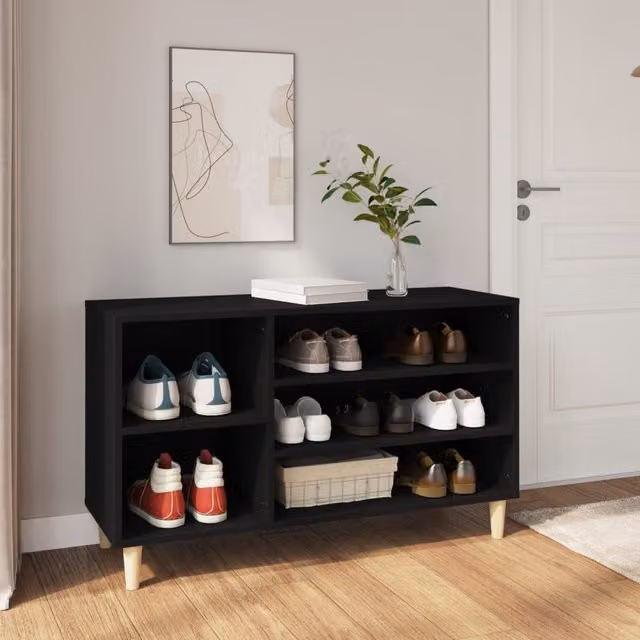 Berkfield Home Black Modern Shoe Cabinet with Integrated Seat, W/D/H: 102 x 36 x 60 cm – 1