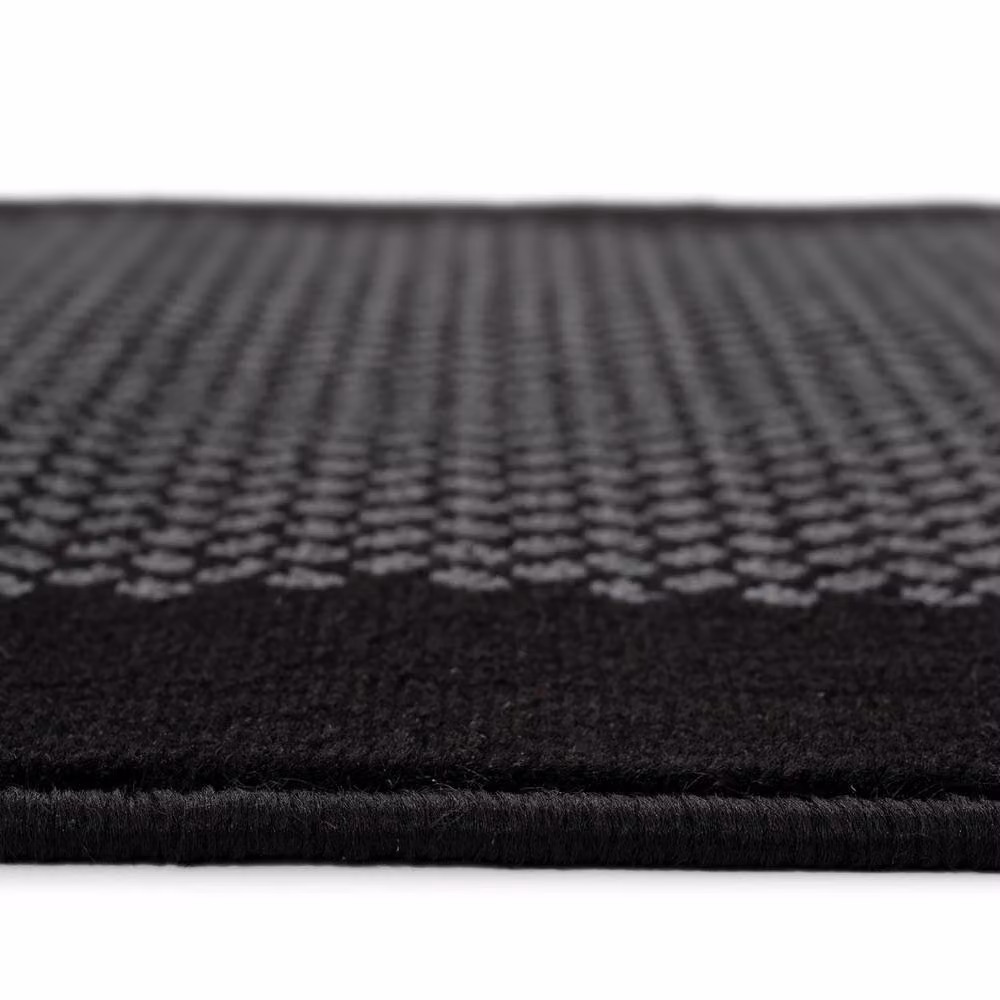 Kukoon Black Custom Hallway Runner Rug, Modern Plain Rectangular Stair Carpet, W: 70 cm, L: 5480 cm – 5
