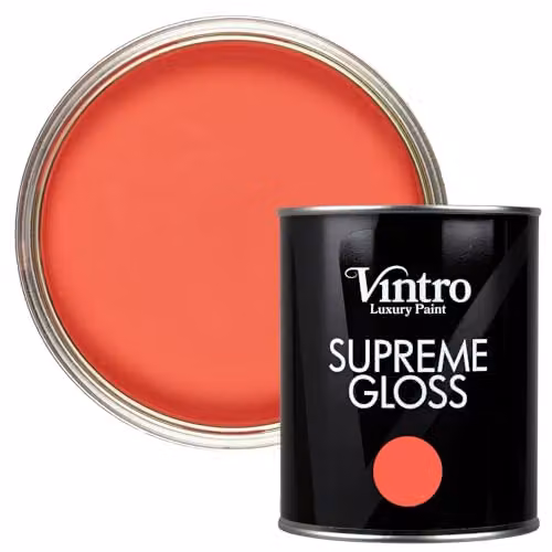 Vintro High Gloss Water Based Paint for Wood and Trim, Red Medusa, 1 Litre