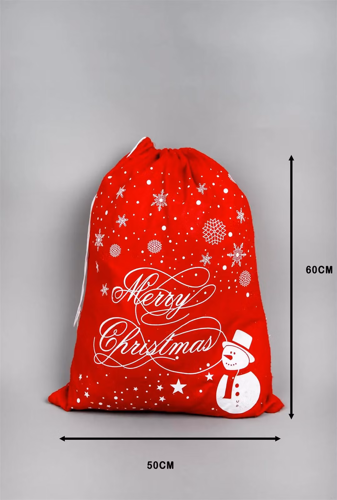 Shatchi Set of 5 Red Merry Printed Christmas Stockings with Snowflake and Star Designs, W/H: 46 x 60 cm – 2