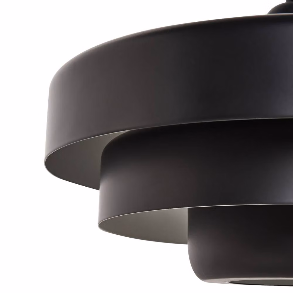Wyld and Coco Matte Black Metal Tiered Suspended Pendant Lamp – 4