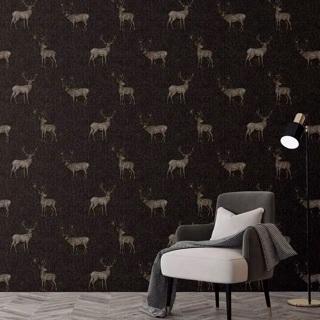 Arthouse Heritage Stag Wallpaper in Grey