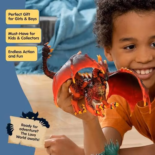 Schleich Eldrador Creatures Lava Dragon Toy in Red and Black – 3