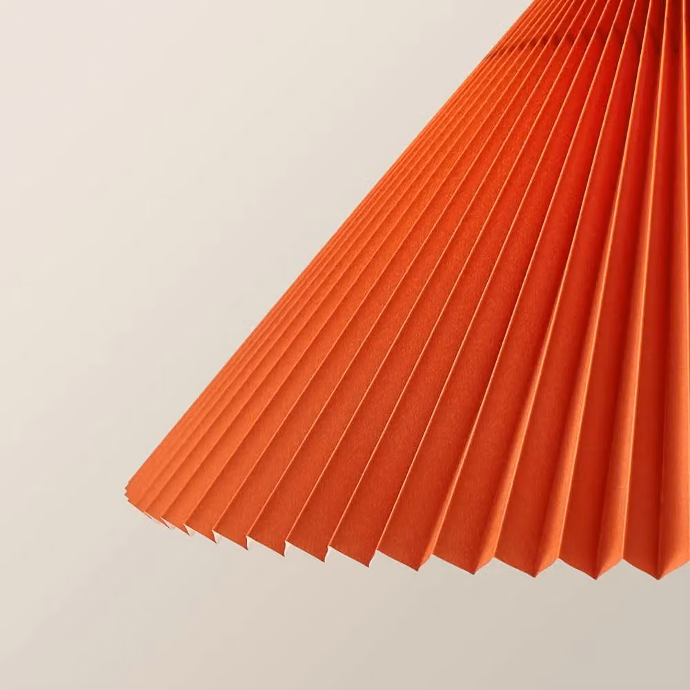 ValueLights Akira Pleated Single Drop Ceiling Pendant Light with LED Bulb in Burnt Orange – 3