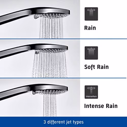 Duravit Universal Shower System in Matt Black with 3-Jet Hand Shower and 700 mm Shower Rail – 3