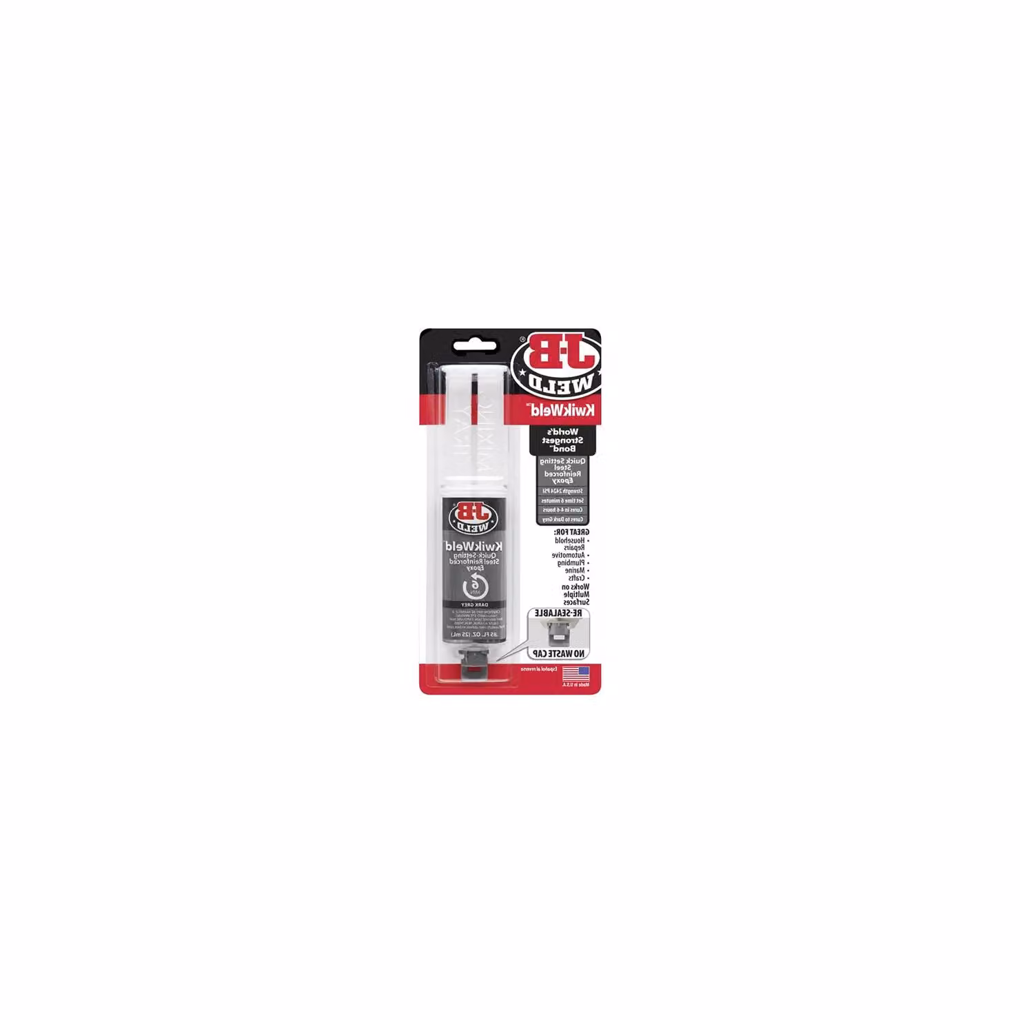 J-B Weld KwikWeld Rapid Setting Epoxy Syringe, 25 ml, White and Grey – 2