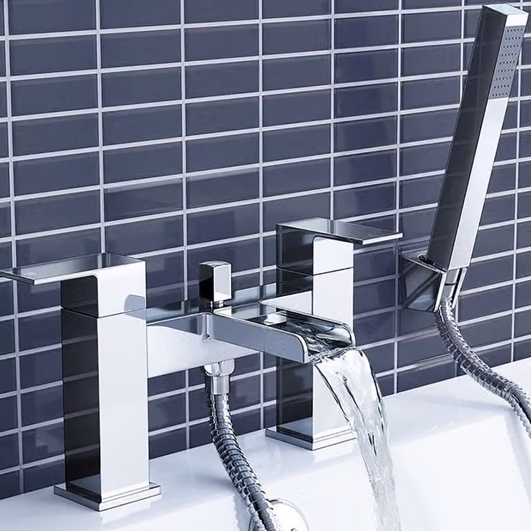 Hudson Reed Cascade Strike Open Spout Bath Shower Mixer Tap in Chrome