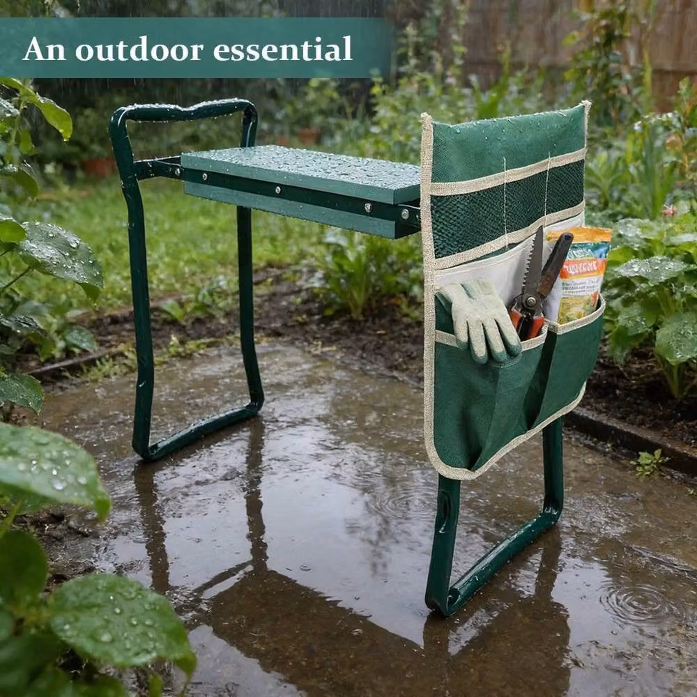 FLAVORA 2-in-1 Folding Garden Kneeler and Padded Seat in Green – 3
