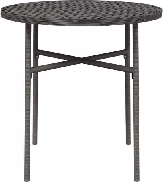 Berkfield Home Grey Poly Rattan Garden Tea Table W/D/H: 45 x 45 x 45 cm