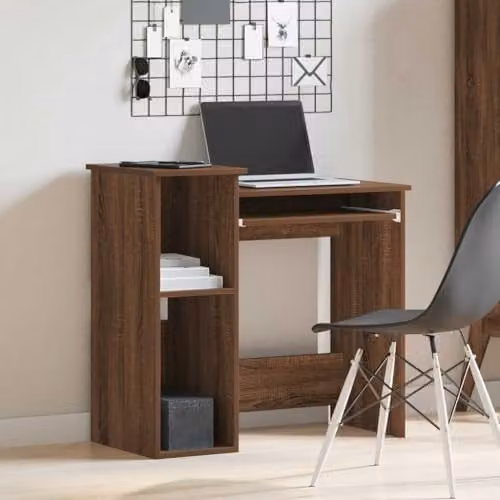 vidaXL Modern Computer Desk in Brown, W/D/H: 84 x 40 x 78 cm – 2
