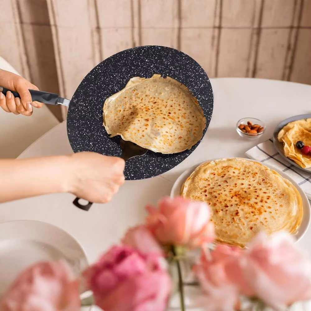 BARGAINS-GALORE Non-Stick Marble Interior Crepe and Pancake Fry Pan in Black – 2