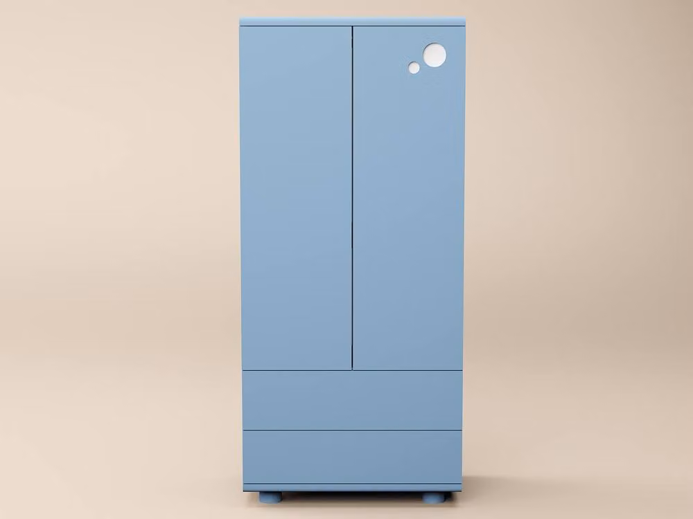 Flair Livana Modern Childrens Wardrobe with Integrated Drawers, Blue and White, H: 172 cm, W: 76 cm – 2