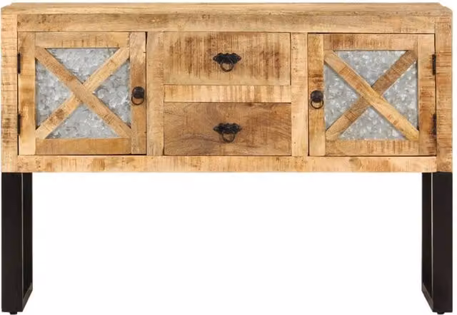 Berkfield Home Industrial Mango Wood Sideboard in Brown, W/D/H: 110 x 30 x 74 cm – 1