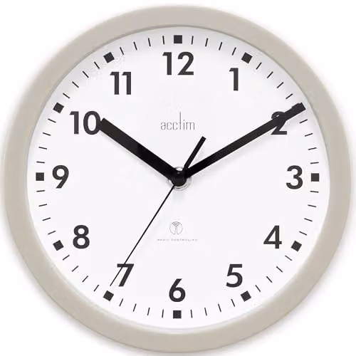Acctim Nardo Radio Controlled Grey Round Wall Clock, Diameter: 20 cm