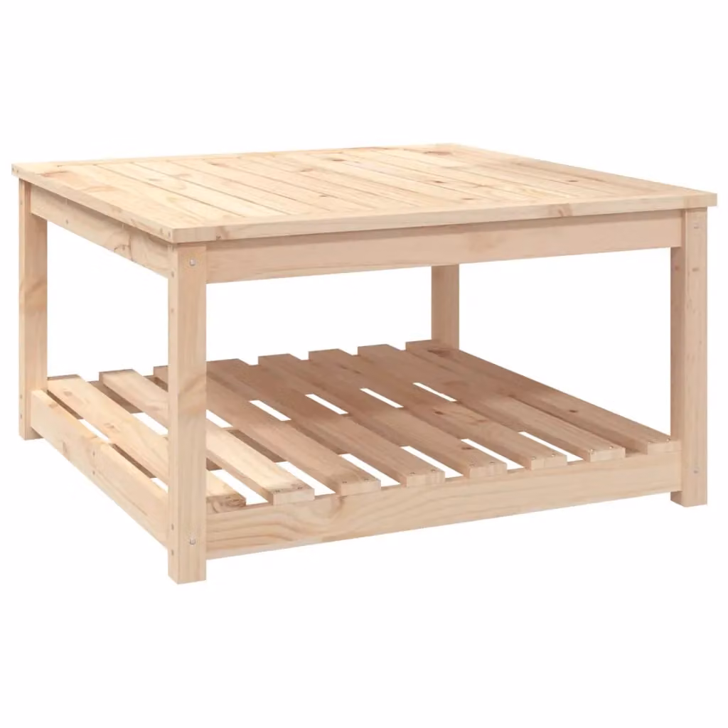 Berkfield Home Rustic Solid Wood Pine Garden Table in Brown W/D/H: 82.5 x 82.5 x 45 cm – 2