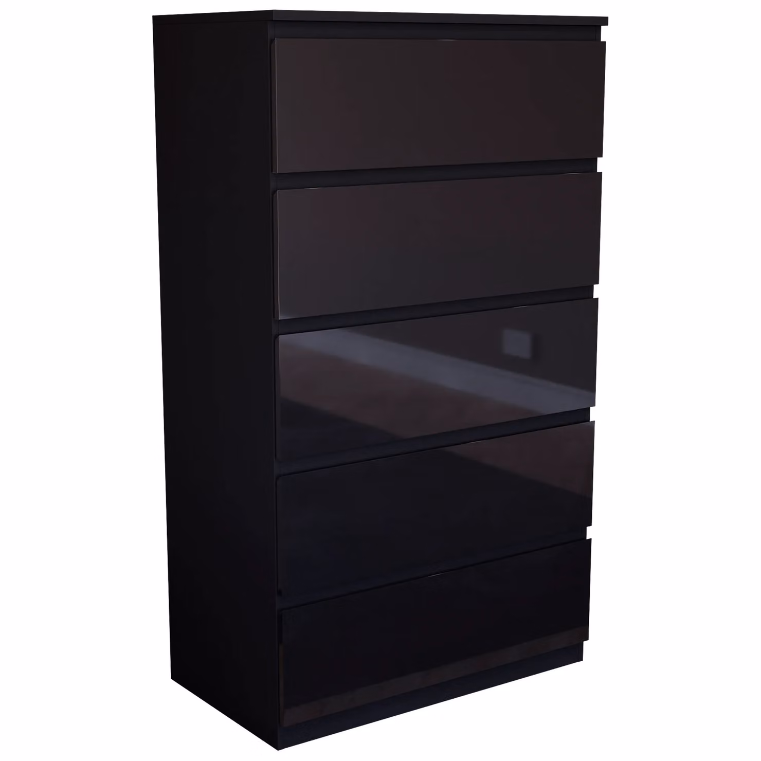 Vida Designs Glinton High Gloss 5 Drawer Chest of Drawers in Black – 6