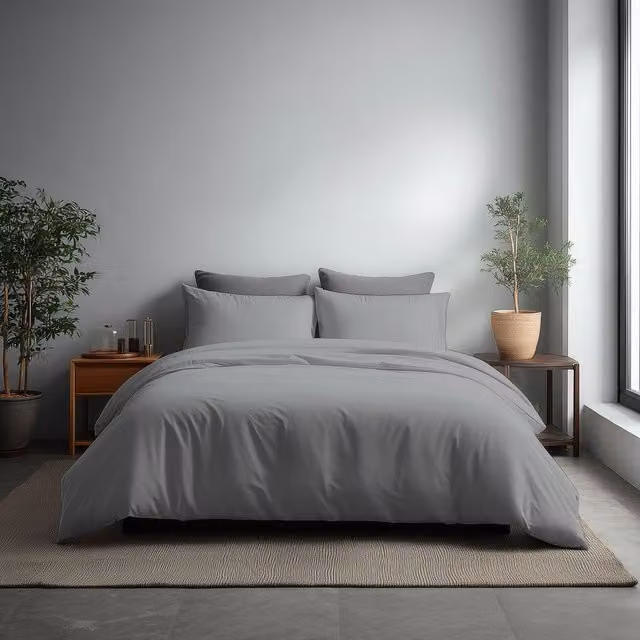 Home Sweet Home UK Single Microfibre Duvet Cover and Pillowcase Set in Silver, W/D/H: 135 x 200 cm and 48 x 74 cm – 1