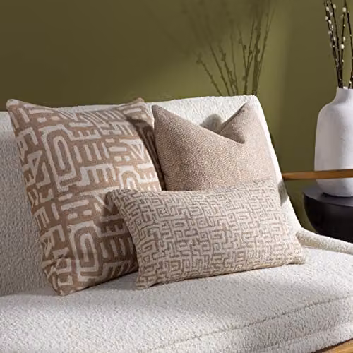 Riva Home Samos Square Polyester Filled Cushion, Brown, W/D/H: 60 x 60 x 60 cm – 3