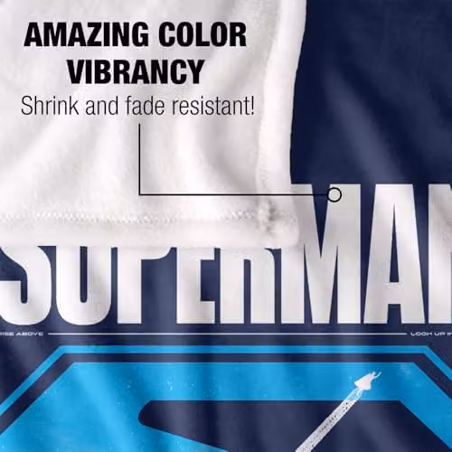 Warner Bros. Superman 2025 New Logo Flight Super Soft Fleece Throw Blanket, Multicolour, W: 91 cm, D: 147 cm – 3