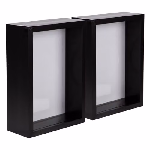 Nicola Spring 3D Shadow Box Photo Frames, Pack of 2, Black, Rectangular, W/H: 19.0 x 14.0 cm – 1