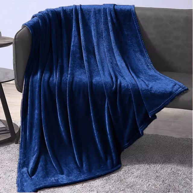 Ezysleep Faux Fur Super Soft Fluffy Throw in Blue, Width: 140 cm