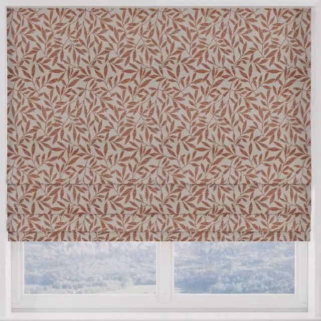 Abele Made to Measure Blackout Floral Roman Blind in Orange