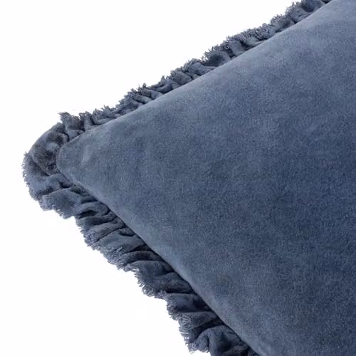 Yard Bertie Blue Cotton Velvet Square Cushion, W/D/H: 45 x 45 x 45 cm – 3