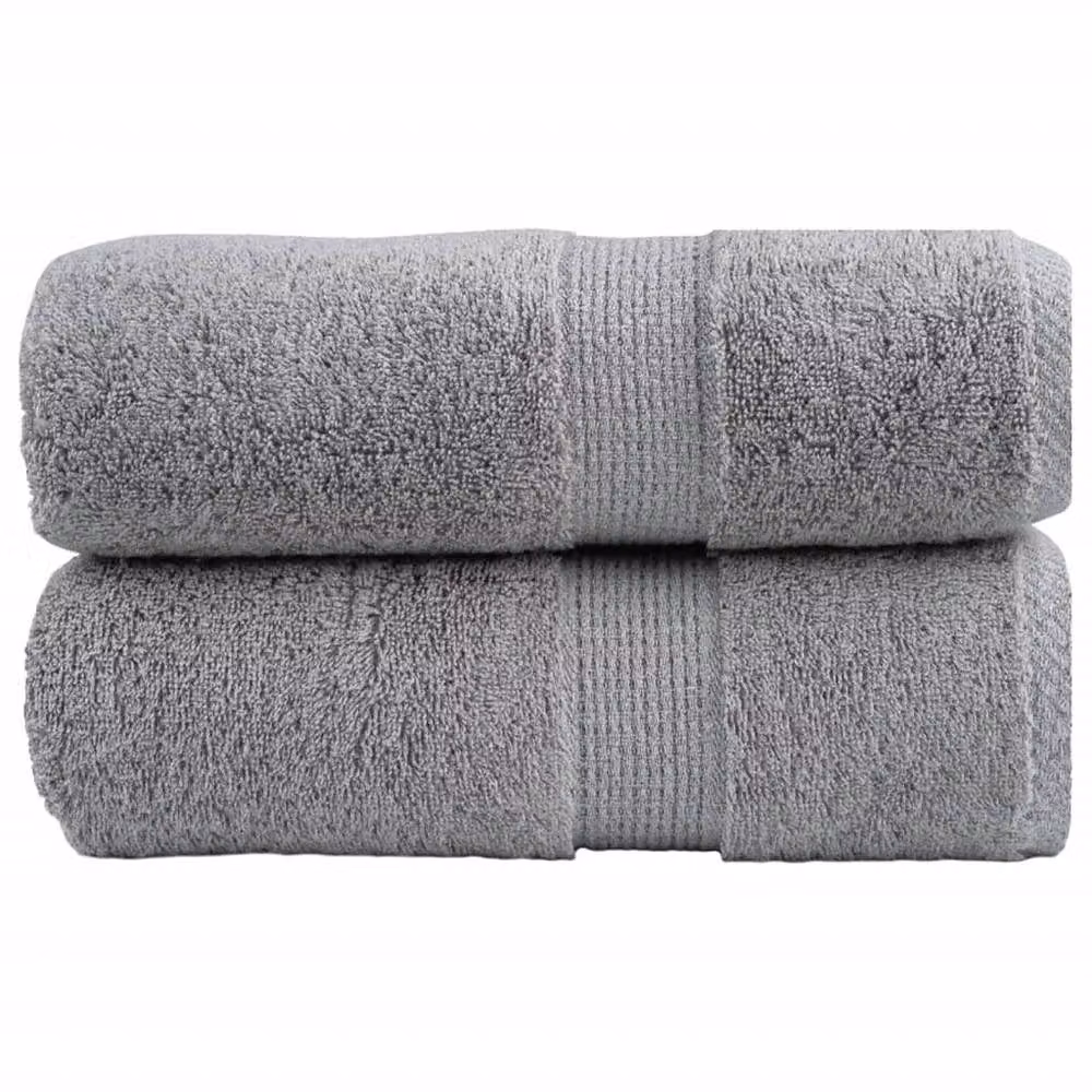 Berkfield Home SOLUND Premium Cotton Soap Towels, Grey, 2 Pack, W/D/H: 30 x 30 x 30 cm – 2