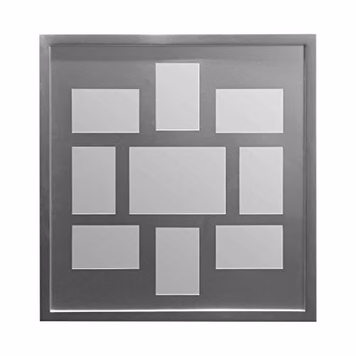 Premier Housewares Multi-Photo Rectangular Wall Frame, Silver
