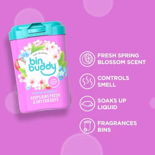 Bin Buddy Bin Freshener Deodoriser Powder Spring Blossom 450g – 3