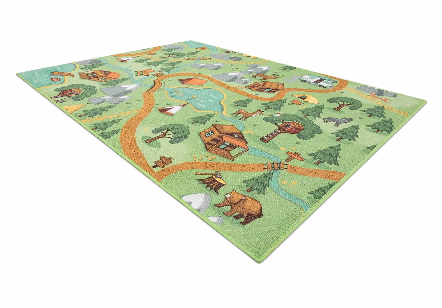 RugsX Rebel Roads Green Kids Motif Rug, W: 95 cm x L: 133 cm – 2