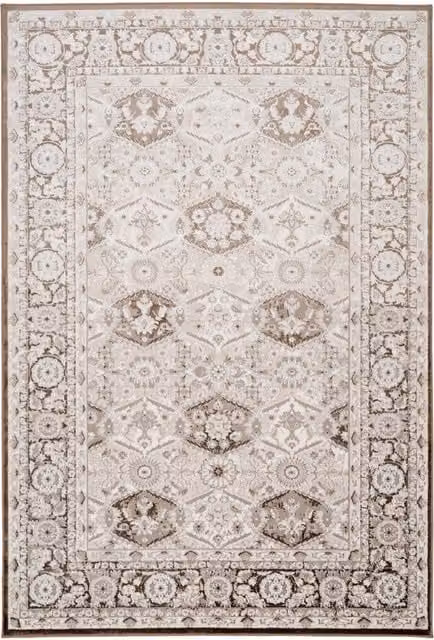 The Rug House Beige Floral Oriental Rectangular Area Rug, W: 230 cm, D: 160 cm