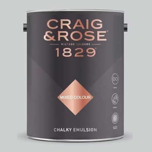 Craig & Rose 1829 Chalky Emulsion Paint Stop in Study Room Blue, 5 l