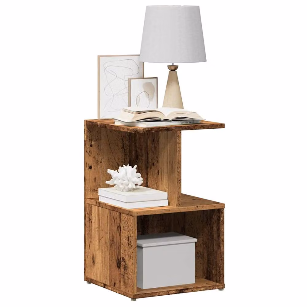 Berkfield Home Elegant Bedside Cabinet in Brown Old Wood, W/D/H: 35 x 35 x 55 cm – 2
