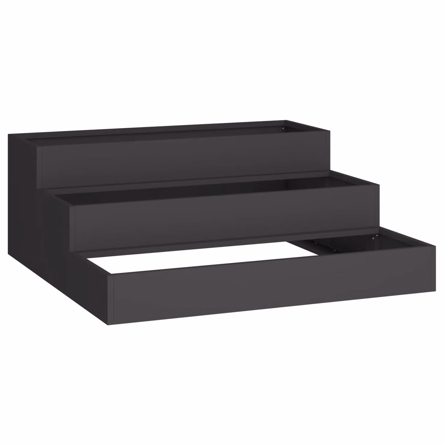Berkfield Home 3-Tier Steel Garden Planter, Black, W/D/H: 90 x 90 x 35 cm – 2