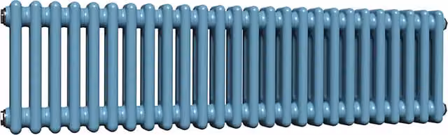 Lux Heat Horizontal Column Radiator in Blue, 2 Column, W: 30.0 cm, H: 119.0 cm