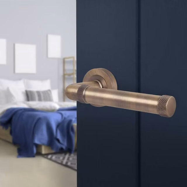 AFIT Antique Brass Fire Door Handle Internal Lever On Rose in Bronze – 1