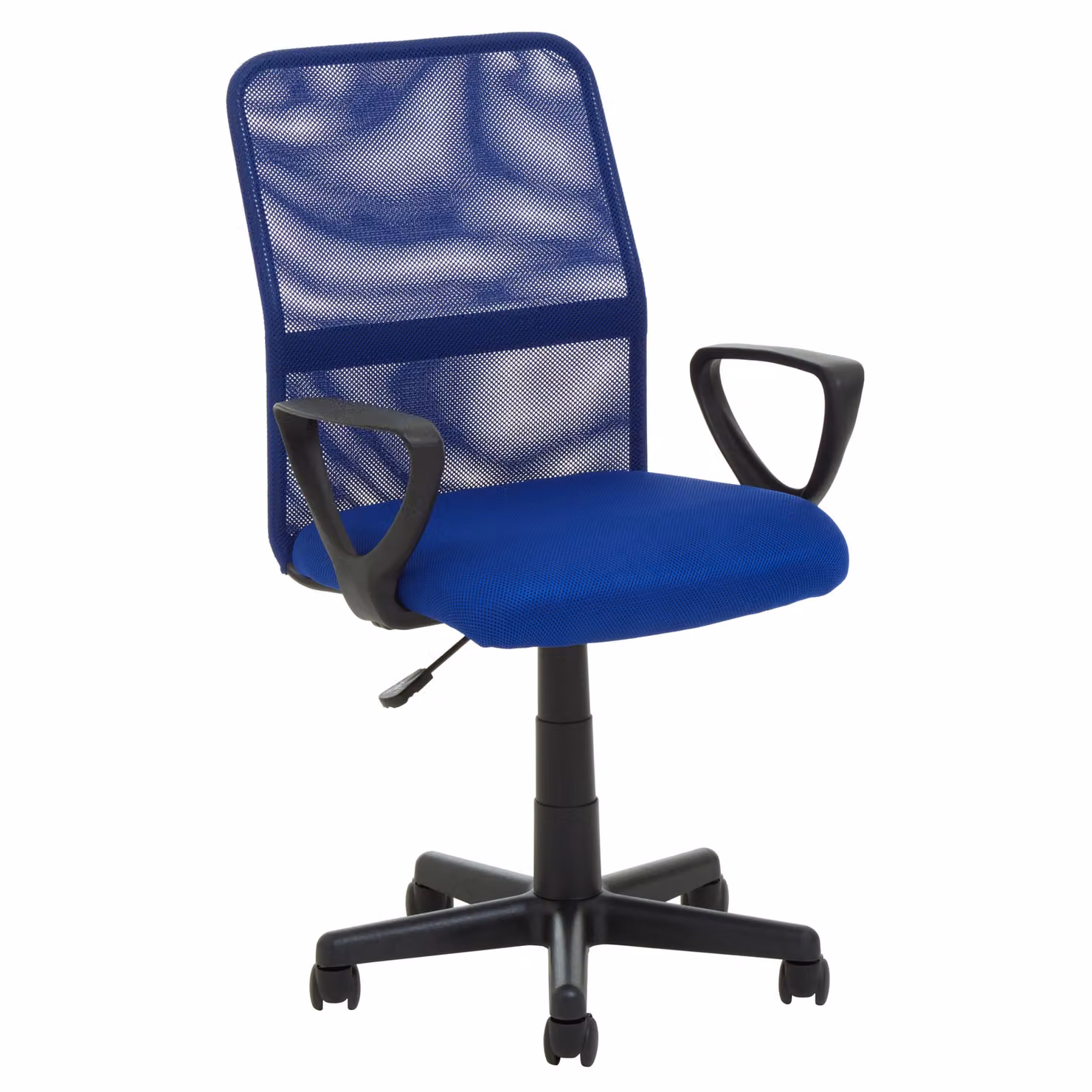 Orsina Ergonomic Fabric Home Office Chair in Blue and Black with Armrests and Castors, W/D/H: 59 x 59 x 96 cm – 2
