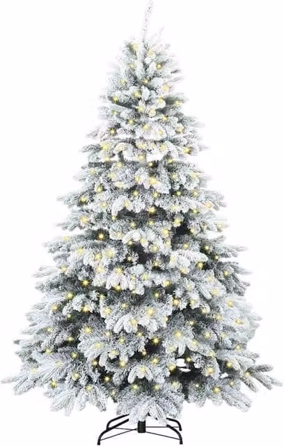 Berkfield Home Beautiful Artificial Green Christmas Tree with 300 Warm White LEDs, Height: 180 cm