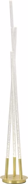 Litecraft Paige 3 Arm LED Bubble Floor Lamp in Brass and Glass
