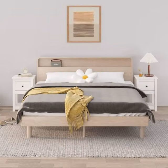 Berkfield Home Set of 2 White Solid Wood Pine Bedside Cabinets, W: 40 cm, D: 35 cm, H: 61.5 cm