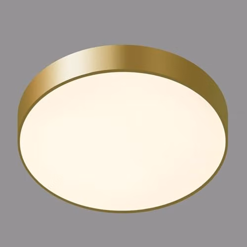 Netlighting Modern LED Round Flush Ceiling Light in Gold/Brass, Warm White 3000K, 1800lm – 2