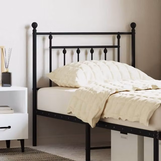 Berkfield Home Classic Metal Headboard, Black, Width: 80 cm – 1
