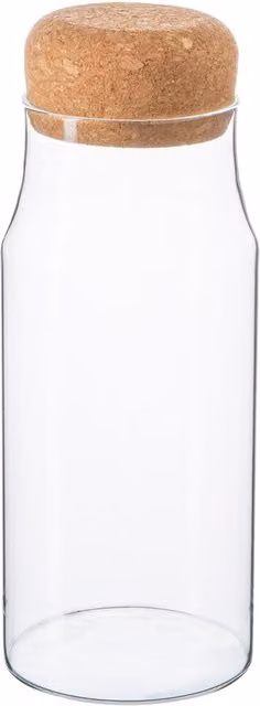 Argon Tableware Glass Storage Bottle with Airtight Cork Lid, 720ml, Clear
