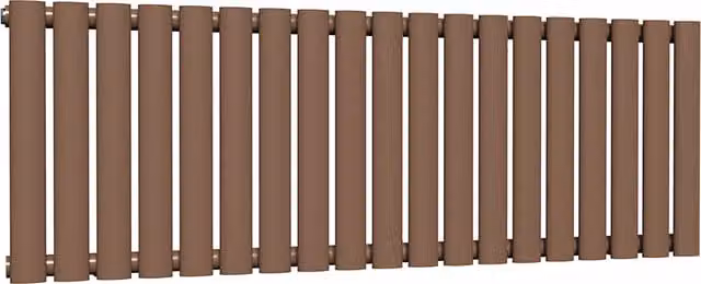 Lux Heat Oval Horizontal Wall Mounted Steel Radiator in Brown, W: 114 cm, H: 40 cm