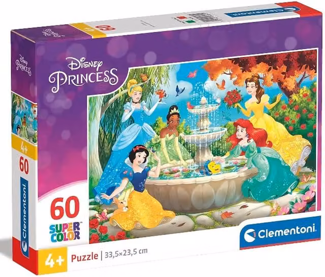Clementoni Disney Princess 60 Piece Jigsaw Puzzle in Multicolour and Purple