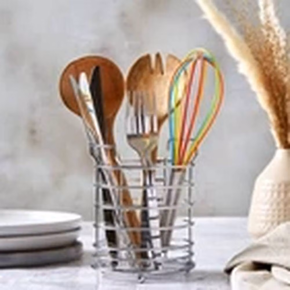EONLION Silver Chrome Wire Metal Cutlery Holder – 2