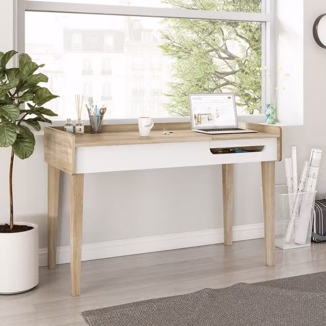 Teknik Office Giru Modern Writing Desk in Sonoma Oak