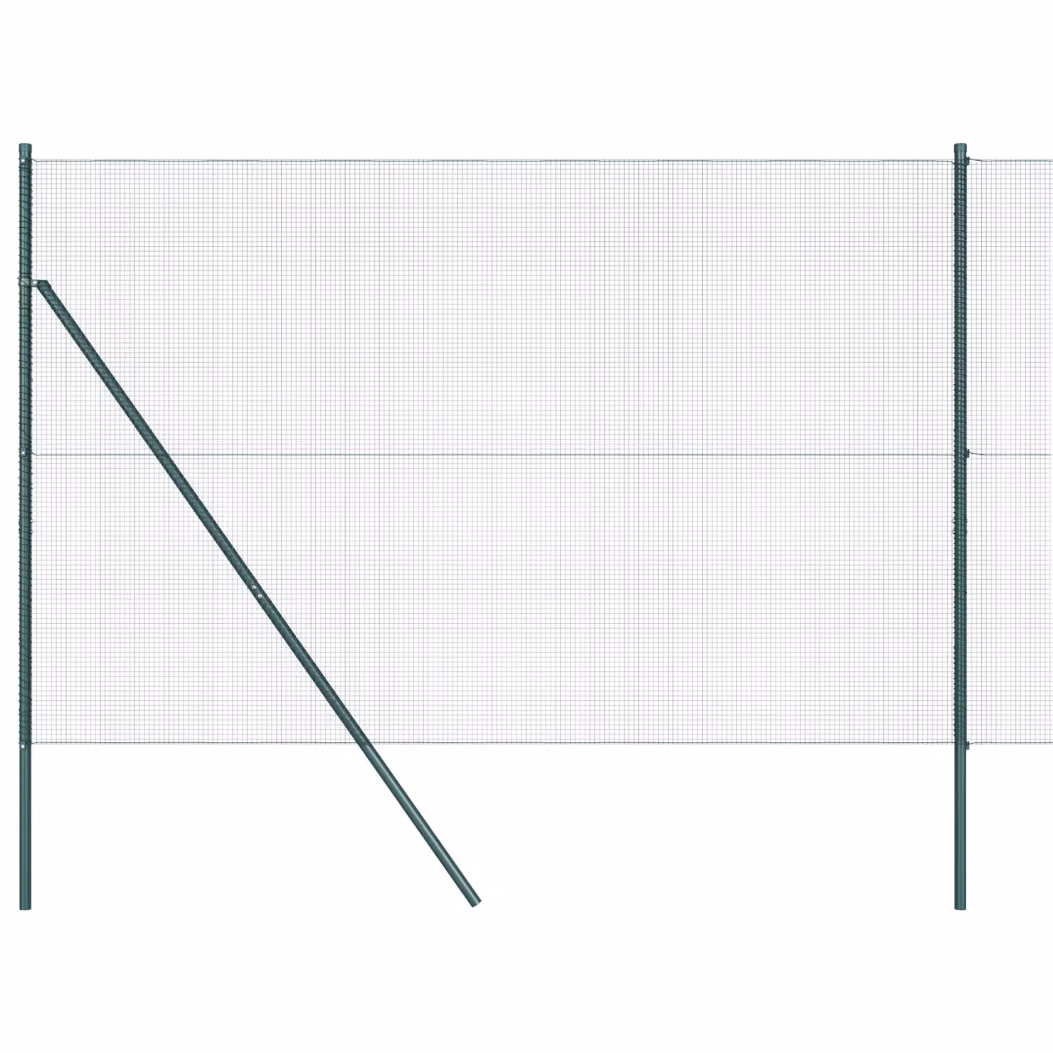 Berkfield Home Green Steel Welded Wire Fence with 13 Posts, 1.4 x 50 m – 2